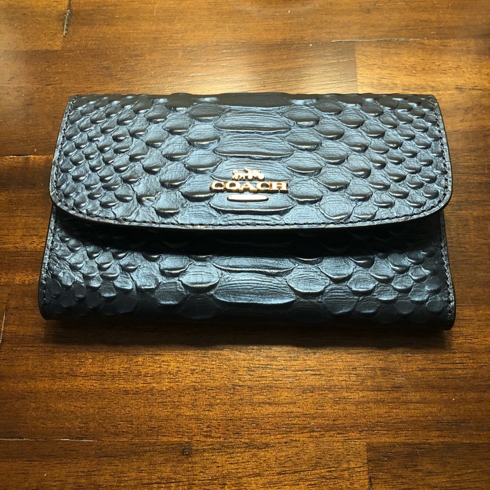 COPY - Coach metallic denim exotic wallet